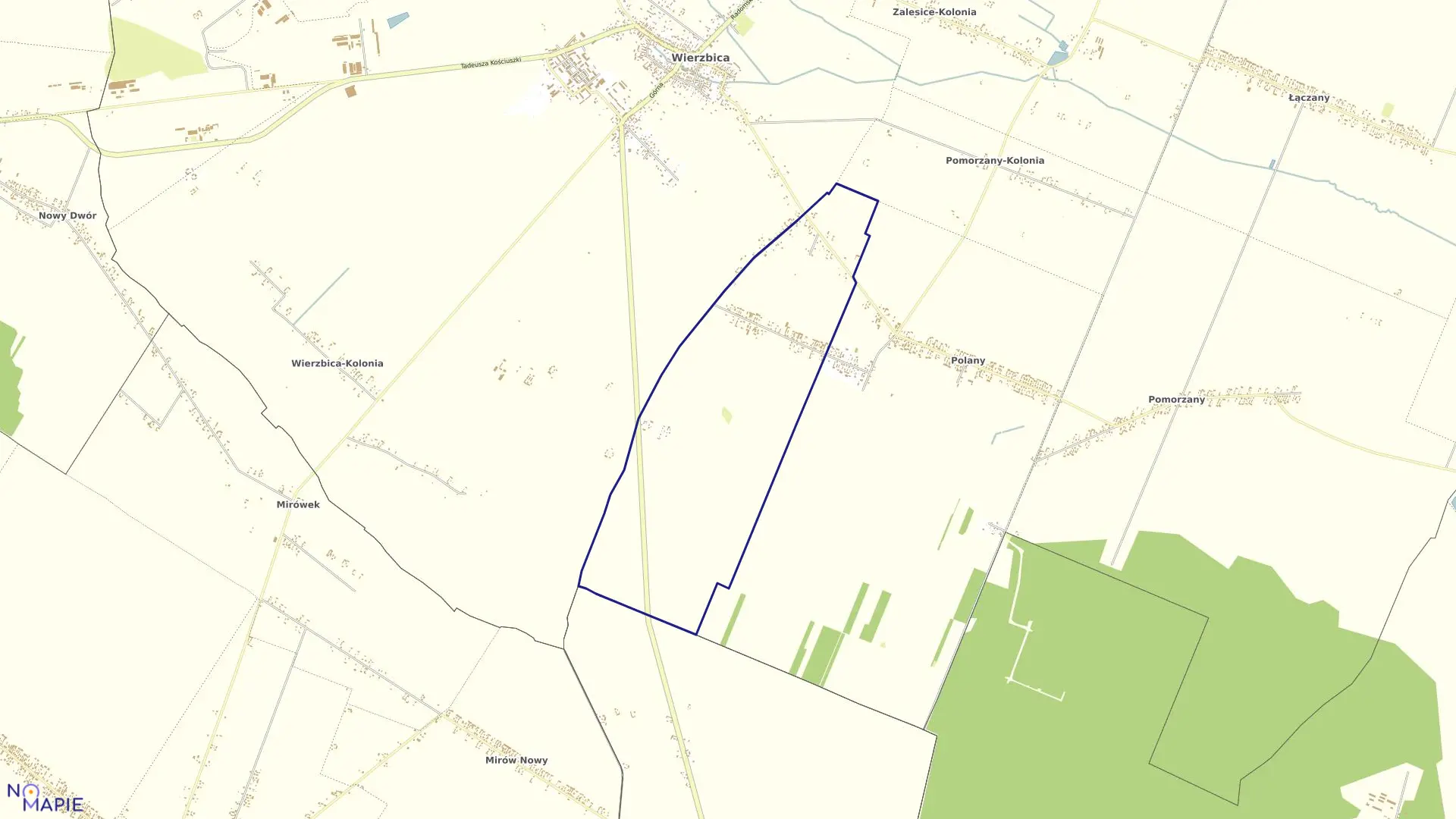 Mapa obrębu POLANY KOLONIA w gminie Wierzbica