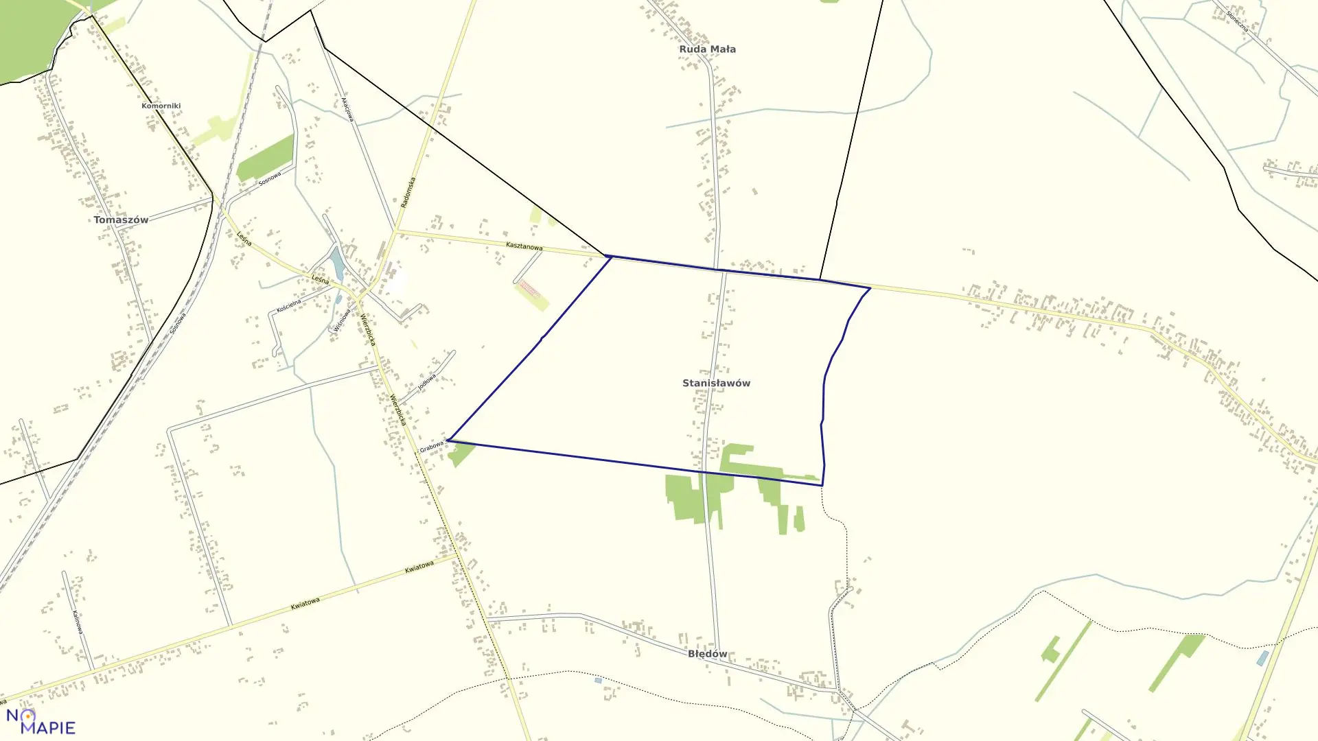 Mapa obrębu STANISŁAWÓW w gminie Wierzbica